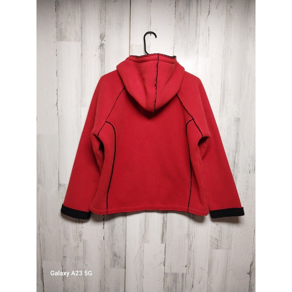 Straight Down Women's Large Red Fleece Full Zip Hoodie - Picture 5 of 5